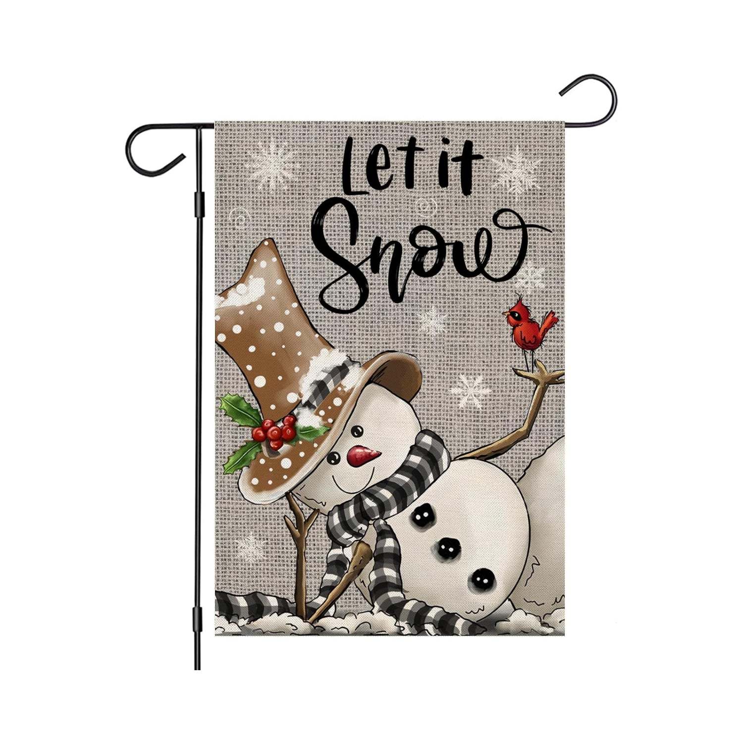 Decorative Christmas Snowman Printed Garden Flag-Globe Flags