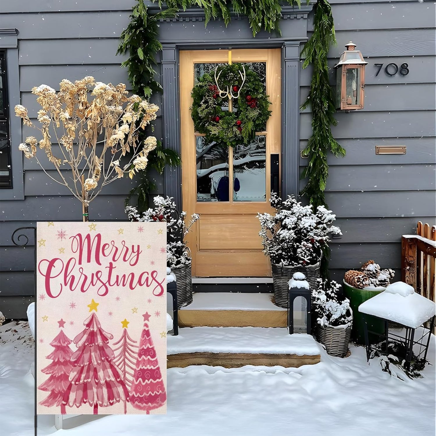 Christmas Tree Printed Flag For Seasonal Decoration-Globe Flags