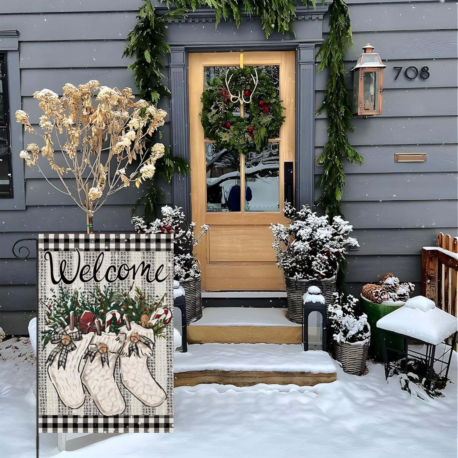 Christmas Holiday Themed Garden Flags-Globe Flags