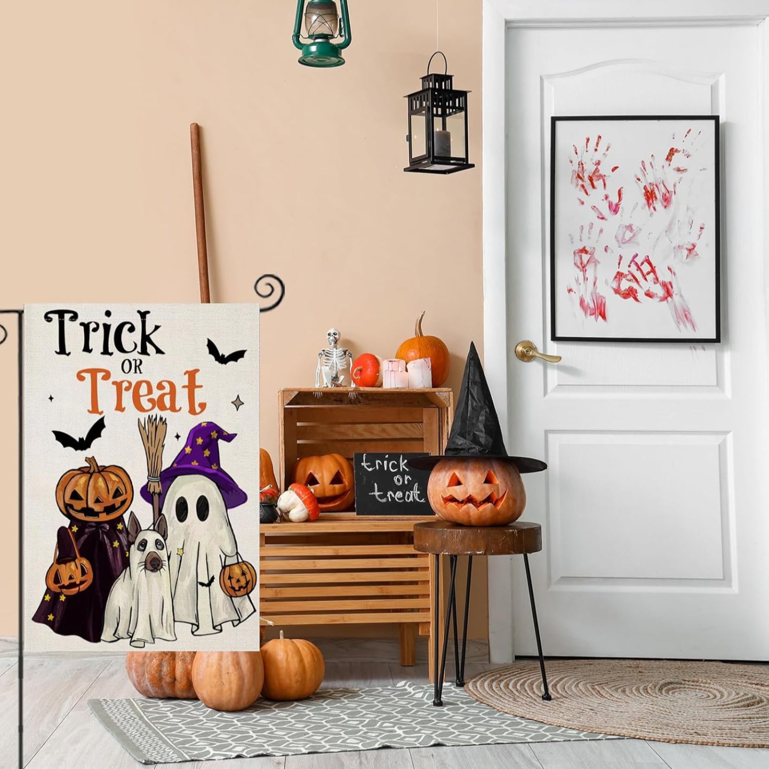 Trick Or Treat Sign Printed Halloween Garden Flag-Globe Flags