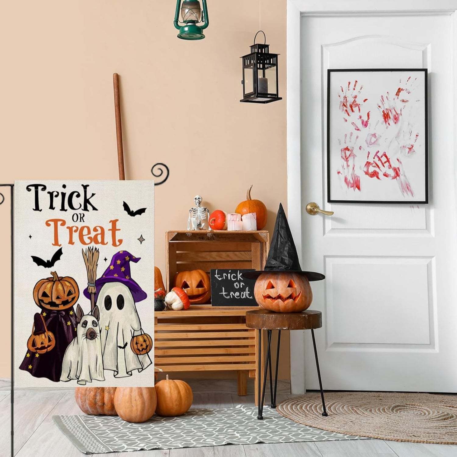 Trick Or Treat Sign Printed Halloween Garden Flag-Globe Flags