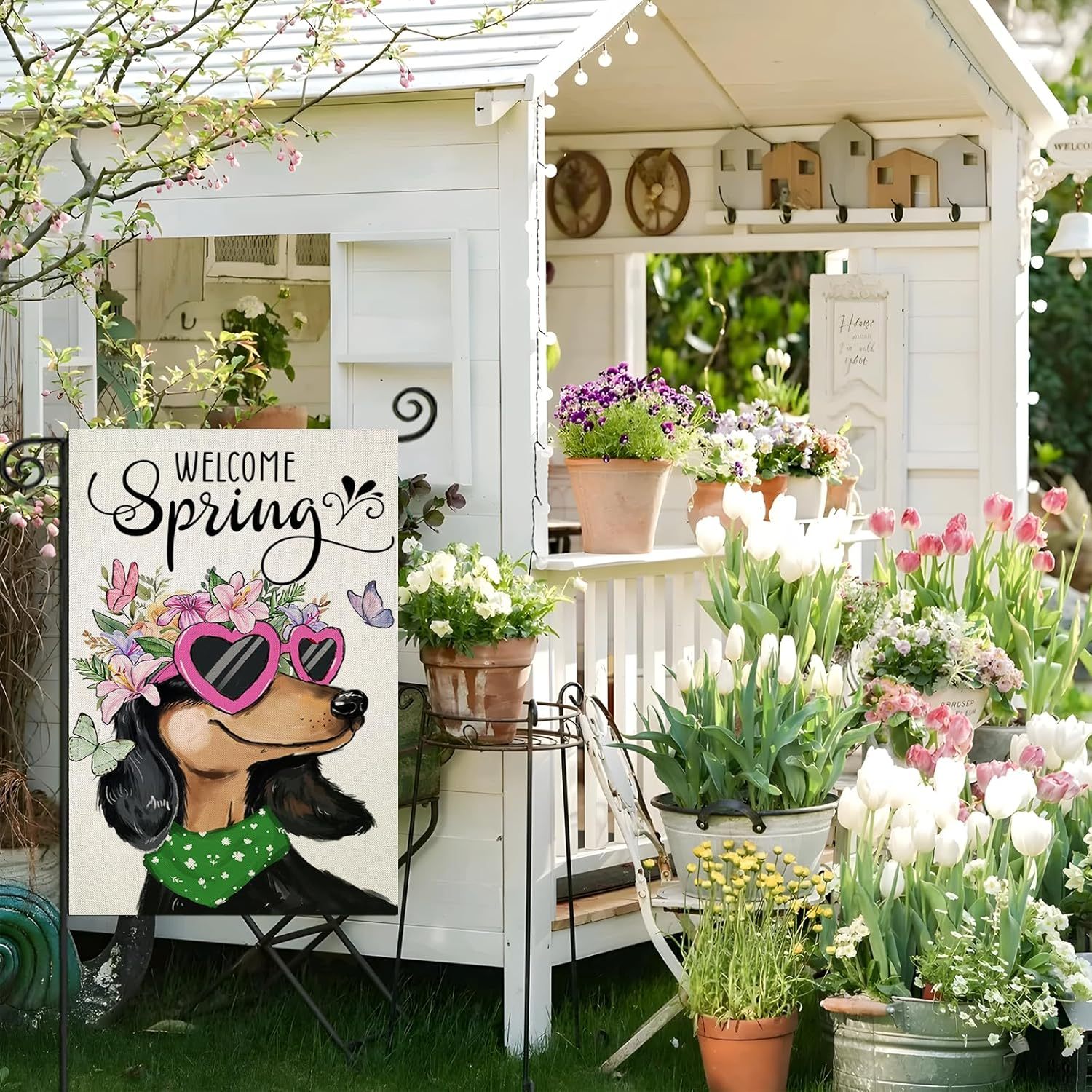 Dachshund Printed Garden Flag-Globe Flags