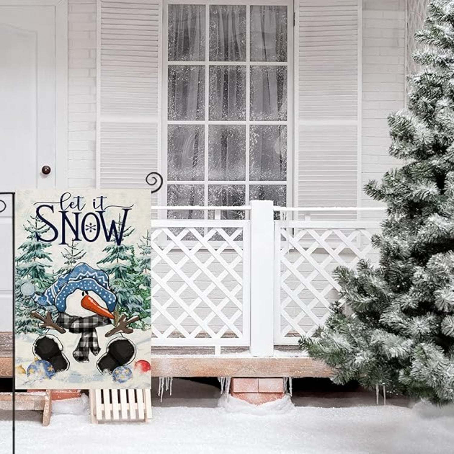 Let It Snow Printed Garden Flag For Yard Decor-Globe Flags