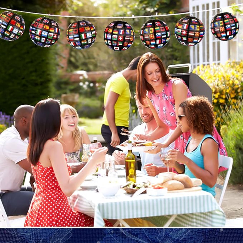 12 Set International flag lanterns - Hanging Paper Lanterns-Globe Flags
