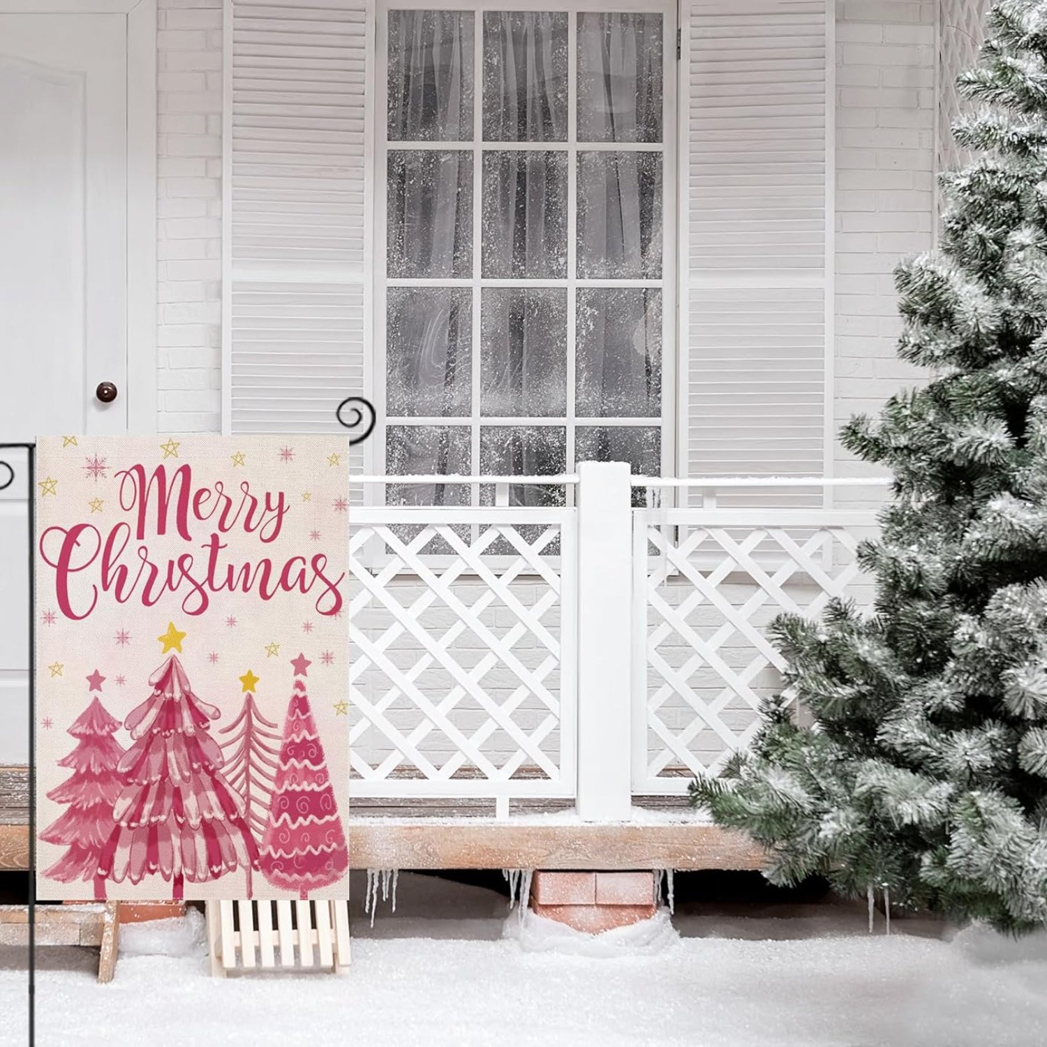 Christmas Tree Printed Flag For Seasonal Decoration-Globe Flags