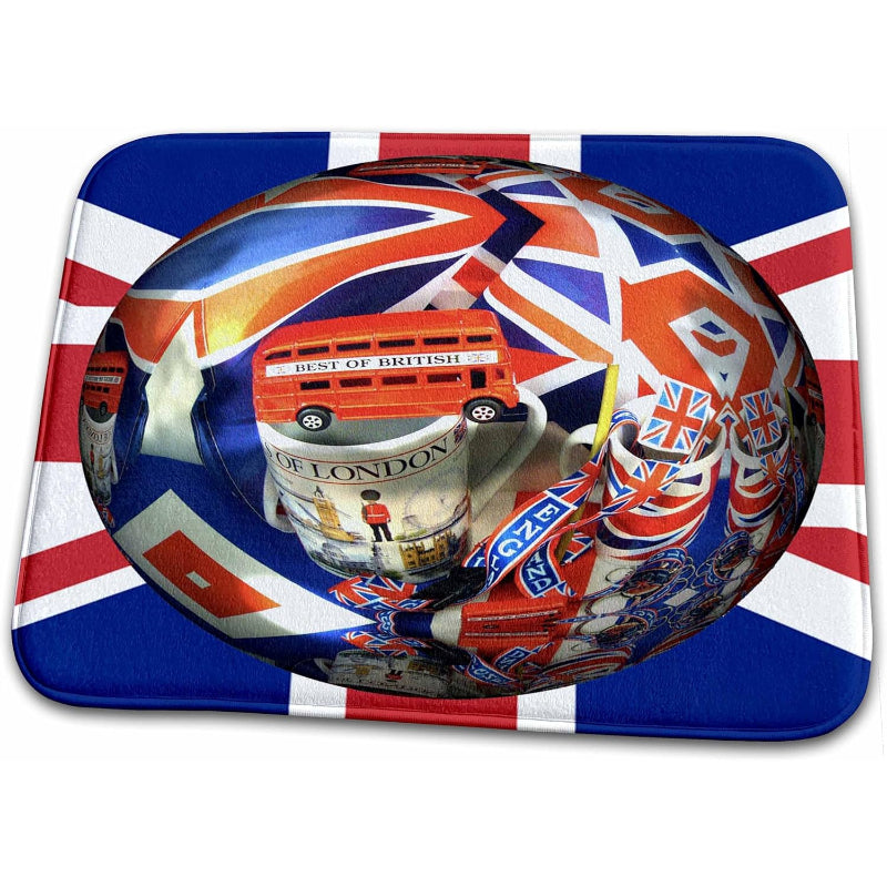 Absorbent Kitchen Dish Drying Mat-Globe Flags