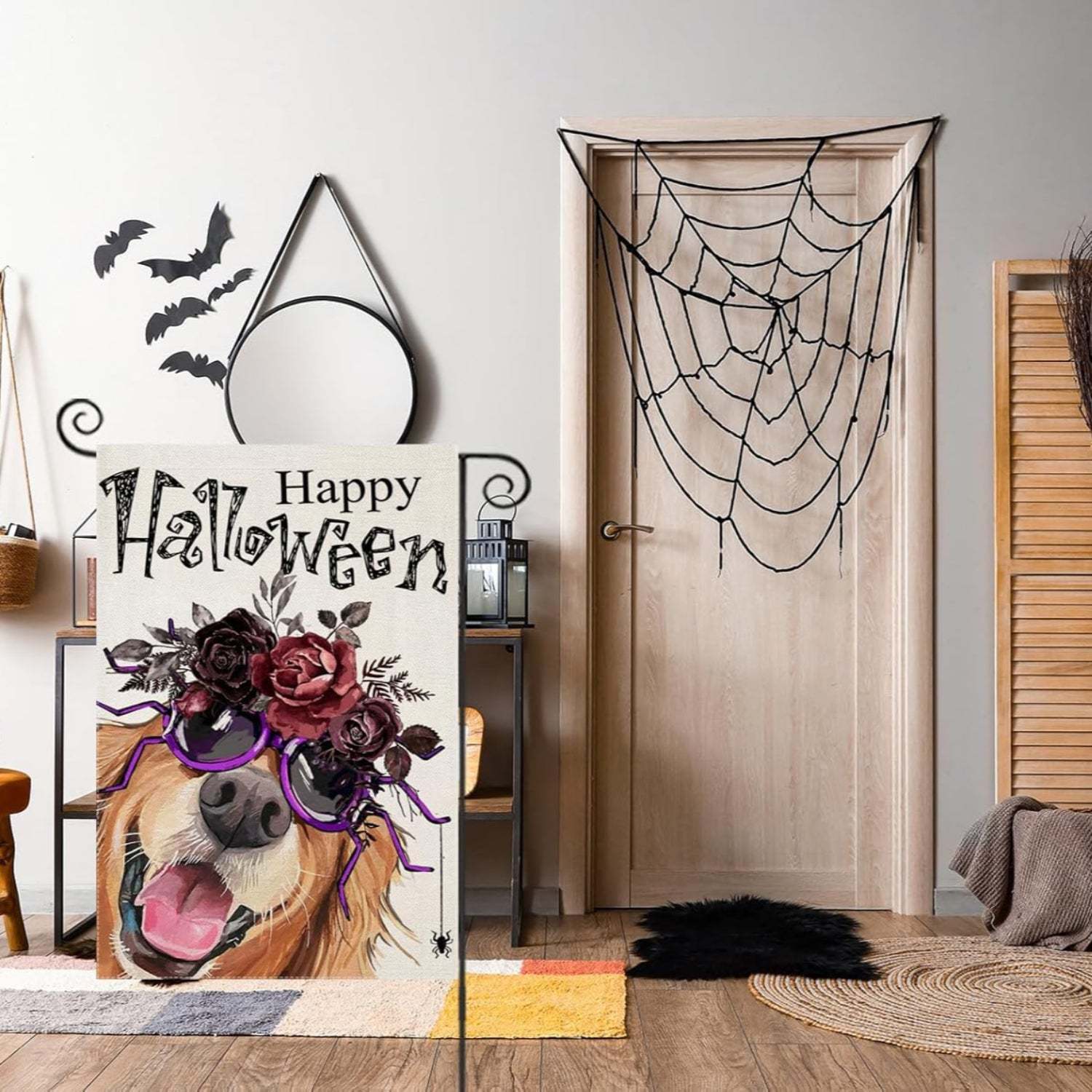 Funky Halloween Dog Printed Flag For Garden Decoration-Globe Flags