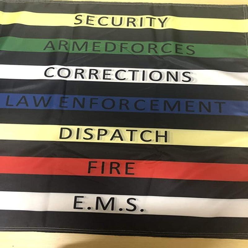 Police Fire Multi Flag – Durable Tribute Banner for First Responders-Globe Flags