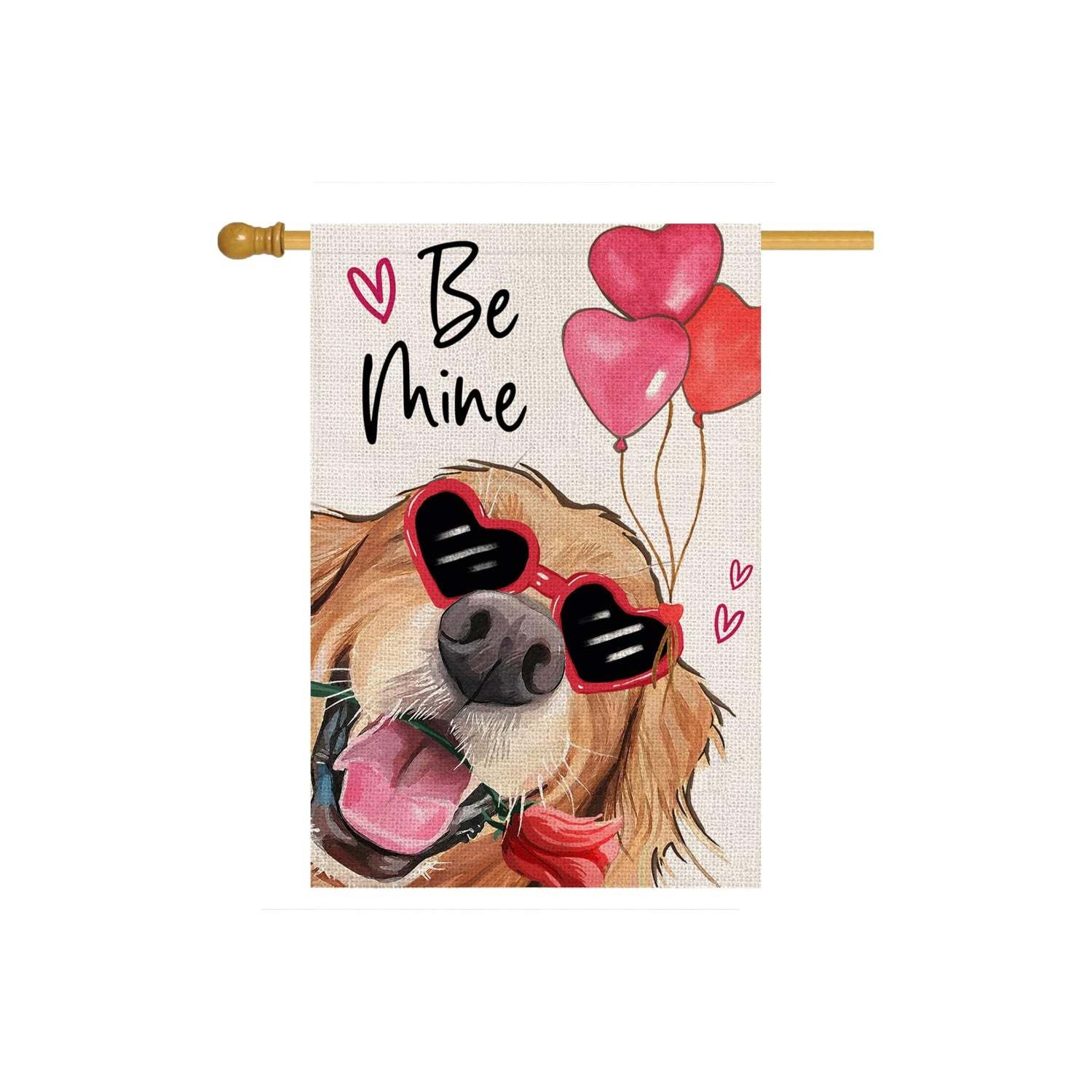Be Mine Printed Valentine Themed House Flag-Globe Flags