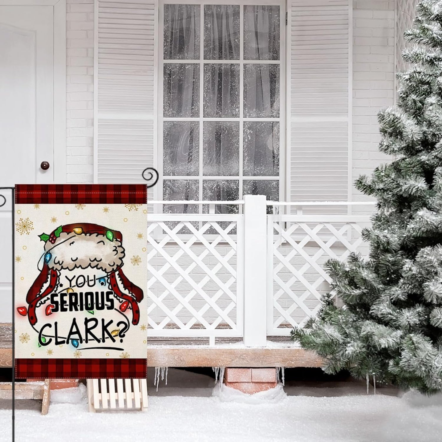 Double Sided Christmas Garden Flag For Outdoor Decoration fabric detail and color accuracy