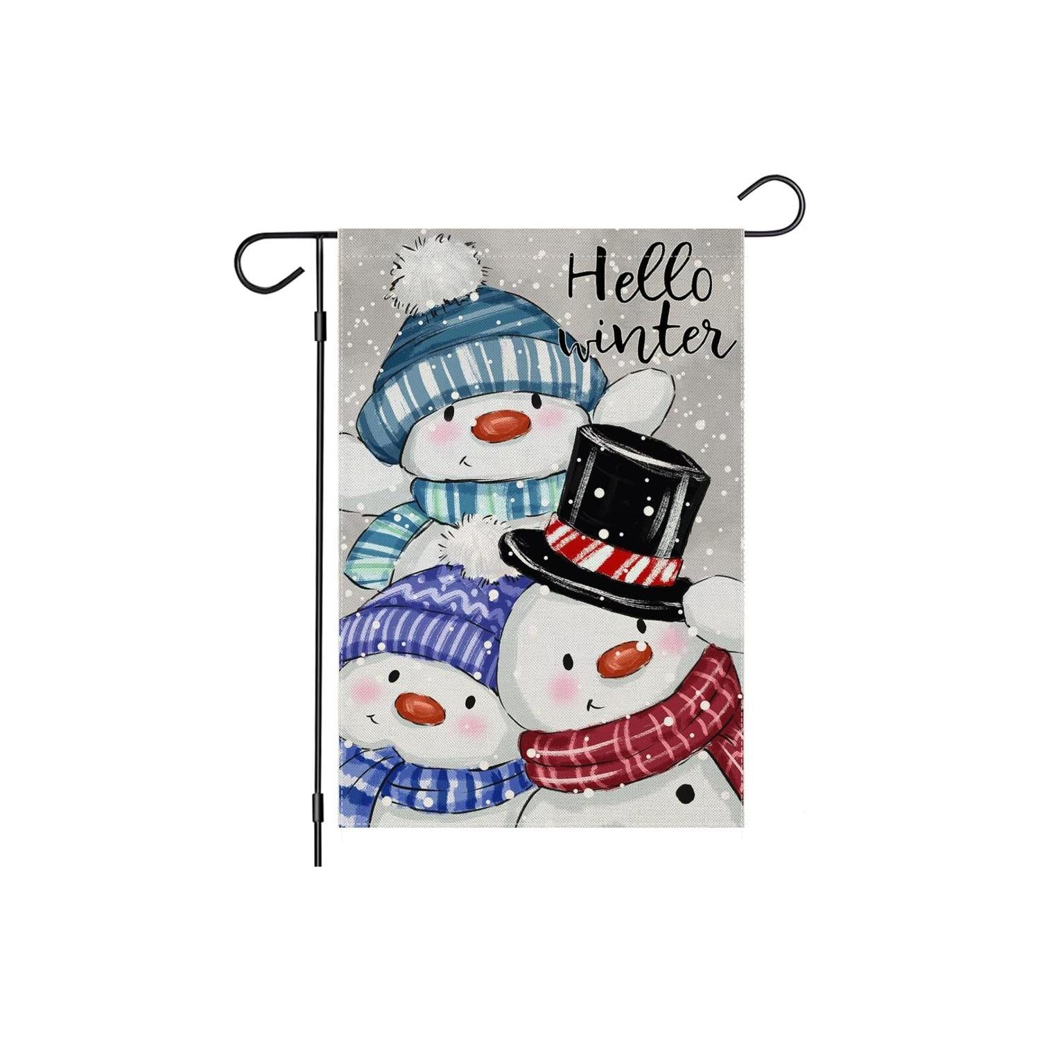 Snowman Printed Flag For Winter Decoration-Globe Flags