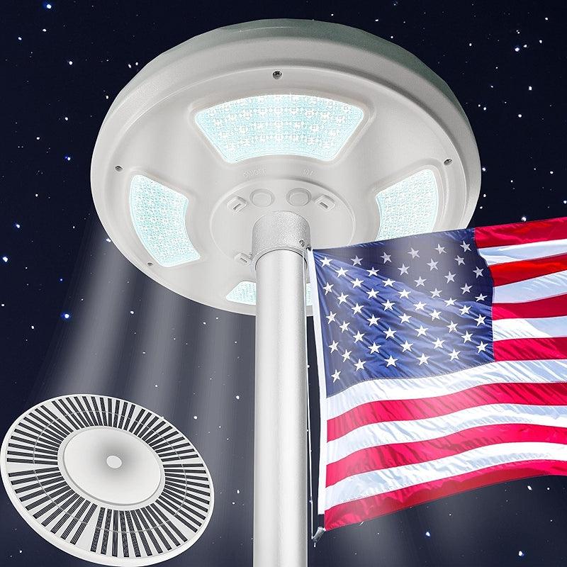 Solar Flag Pole Light – LED Illumination for Night time Flag Display-Globe Flags