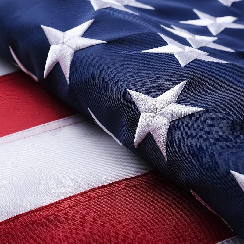 Durable Outdoor American Flag – Embroidered Stars with Stitched Stripes-Globe Flags
