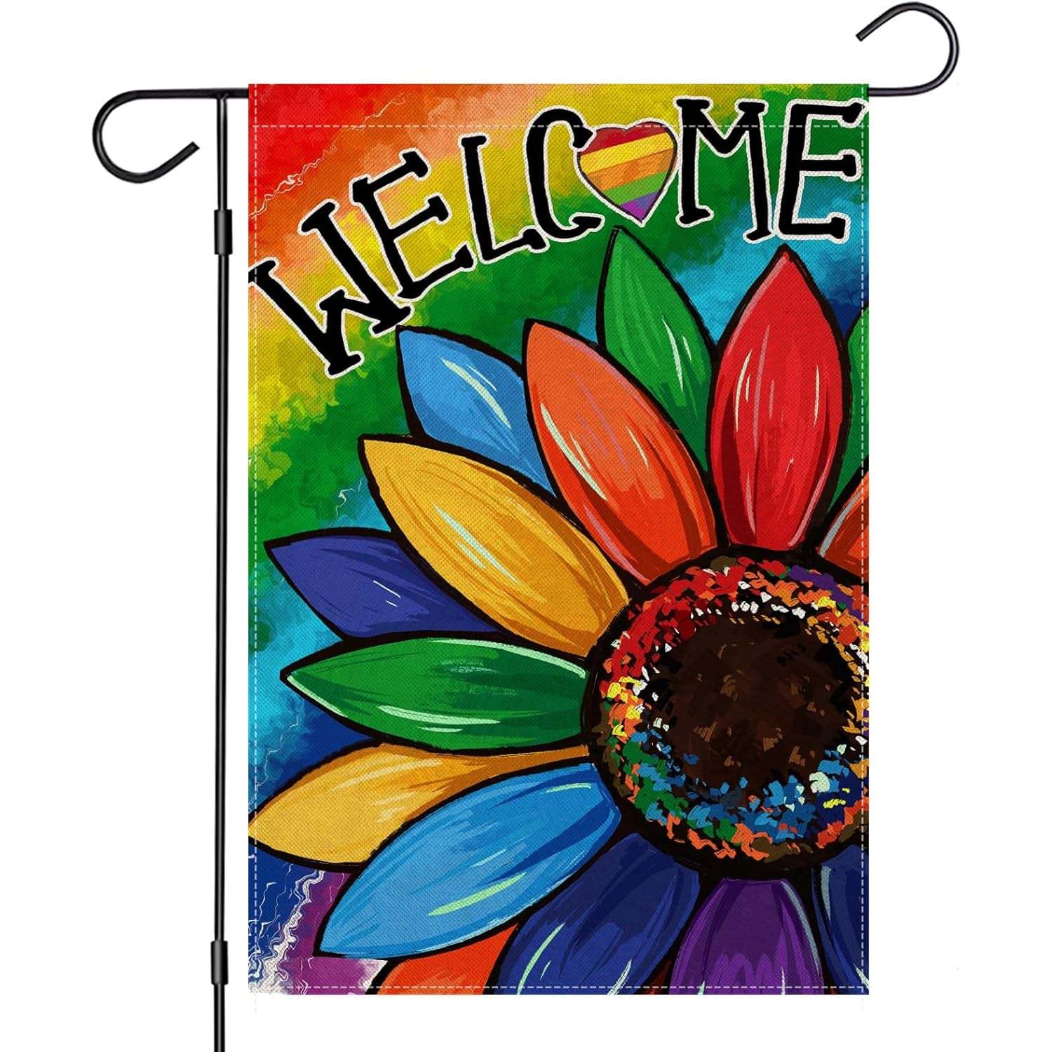 Garden Flag With Vibrant Sunflower And Welcome Text-Globe Flags
