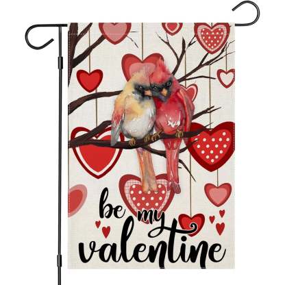 Decorative Garden Flag With Cardinals And Patterned Accents-Globe Flags