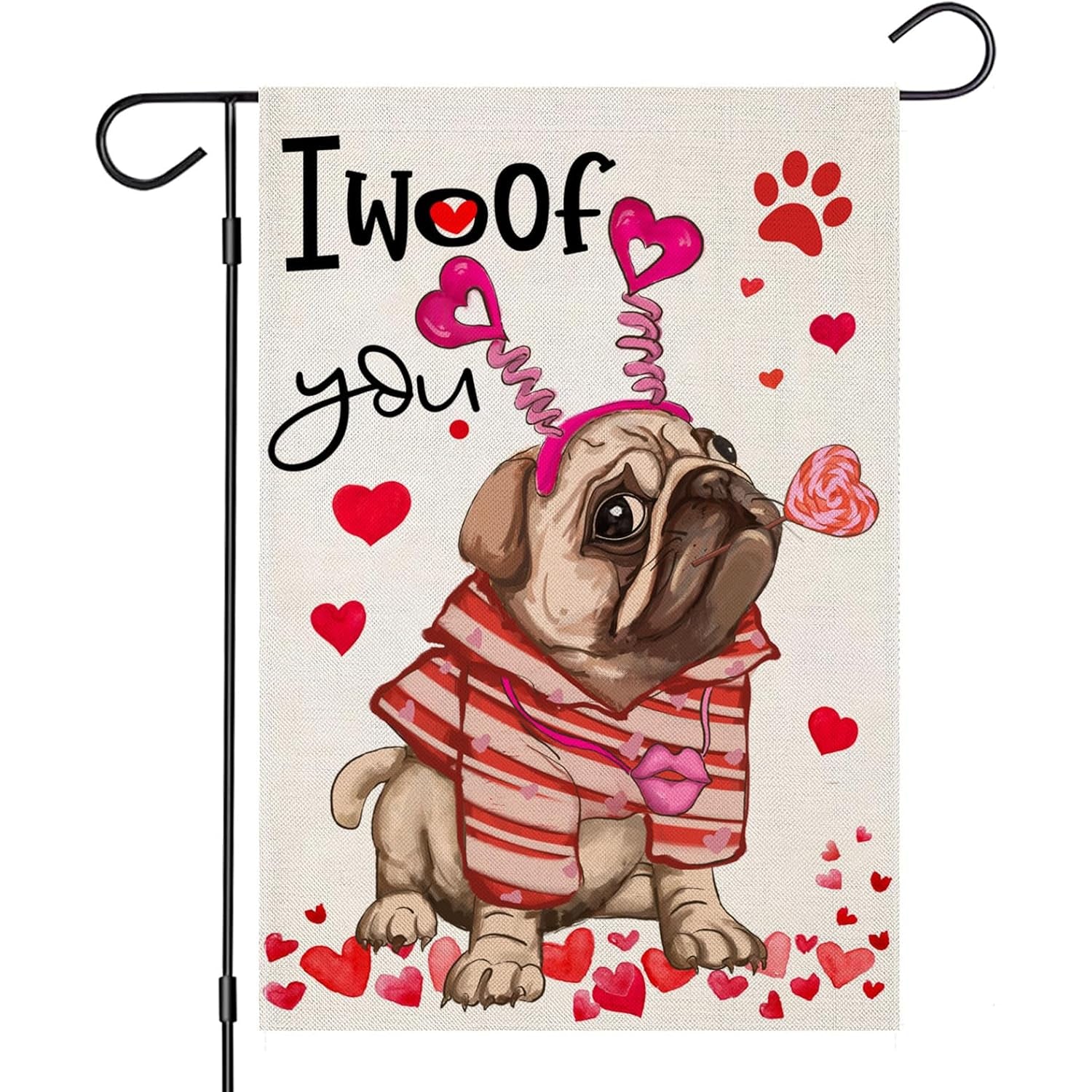 Pug Garden Flag With Themed Design For Outdoor Decor