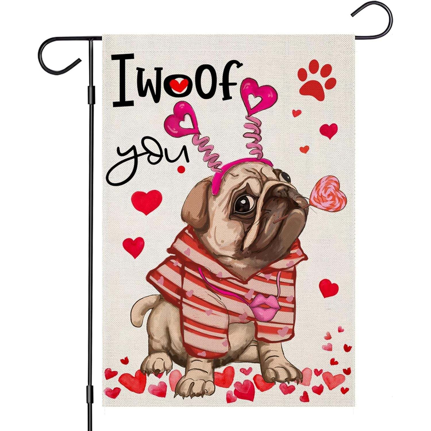 Pug Garden Flag With Themed Design For Outdoor Decor-Globe Flags