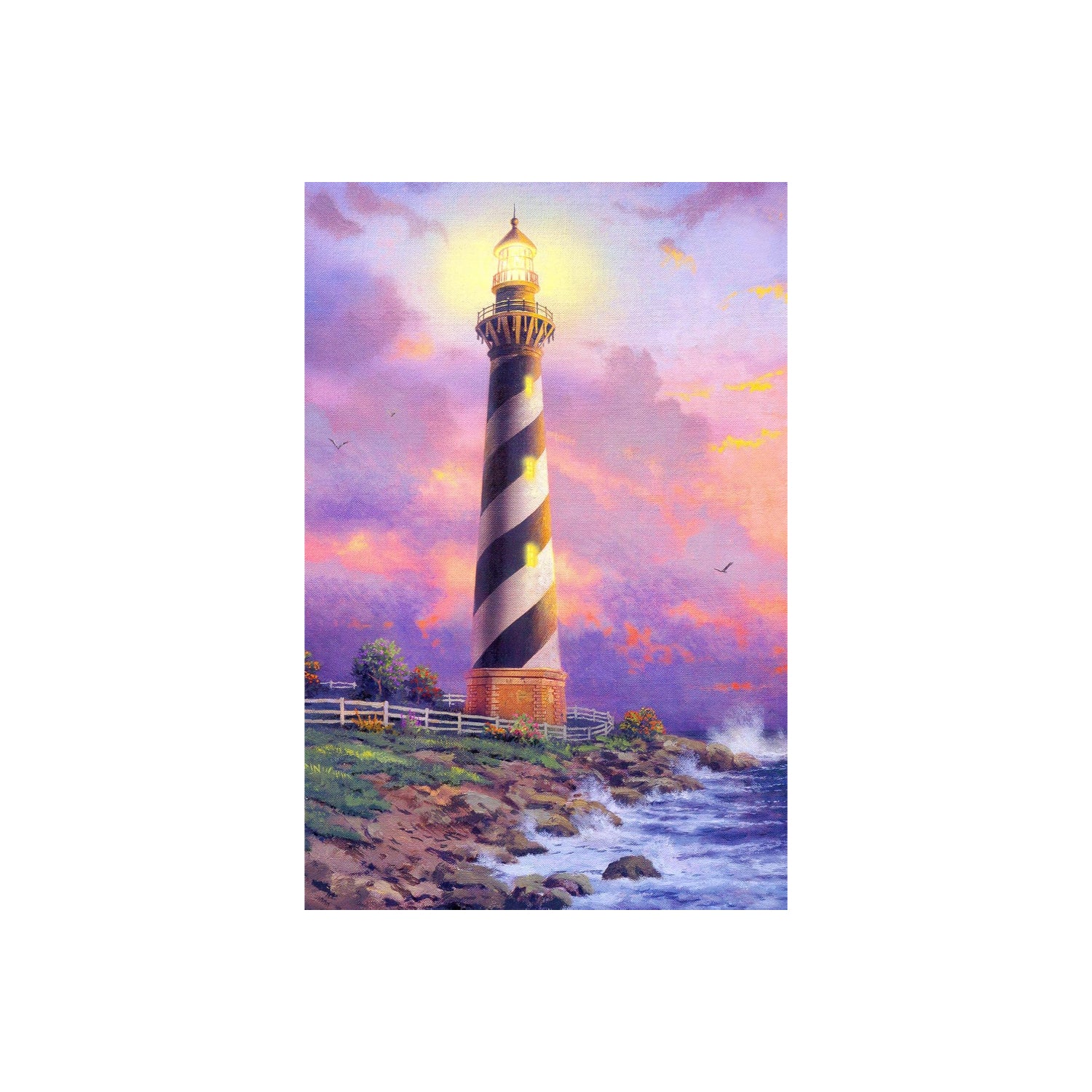 Decorative Lighthouse Printed Flag For Home And Garden - front view on white background