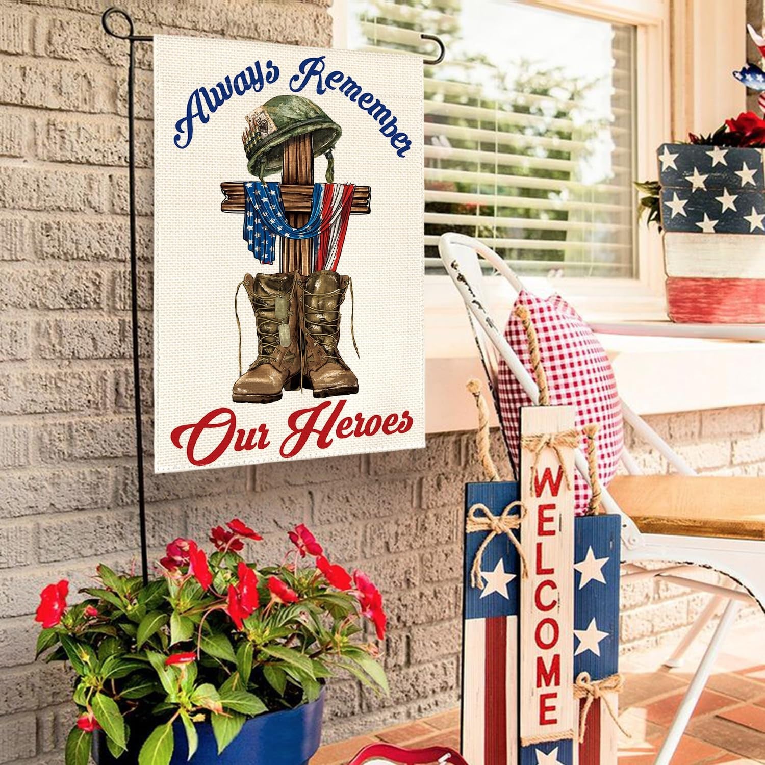 Veteran Yard Outdoor Decoration For Memorial Day-Globe Flags