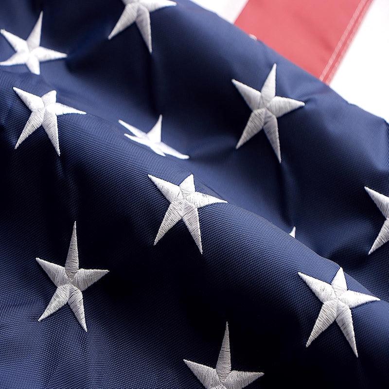 Heavy Duty USA Flag – Water Resistant and Resistant for All-Weather displayed indoors on wall mount