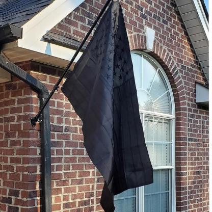 Black American Flag Polyester – Embroidered Stars and Durable Design-Globe Flags