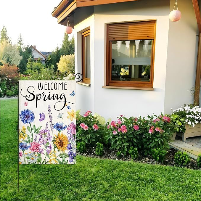 Wildflowers Printed Flag Banner For Yard Decoration-Globe Flags