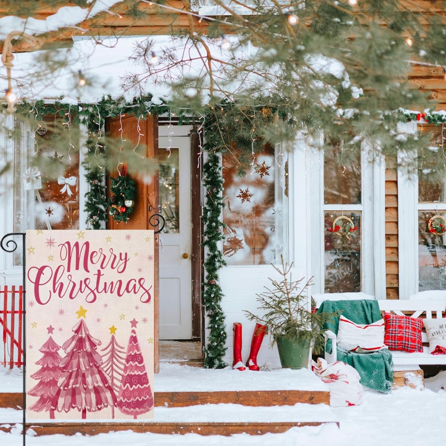 Christmas Tree Printed Flag For Seasonal Decoration-Globe Flags