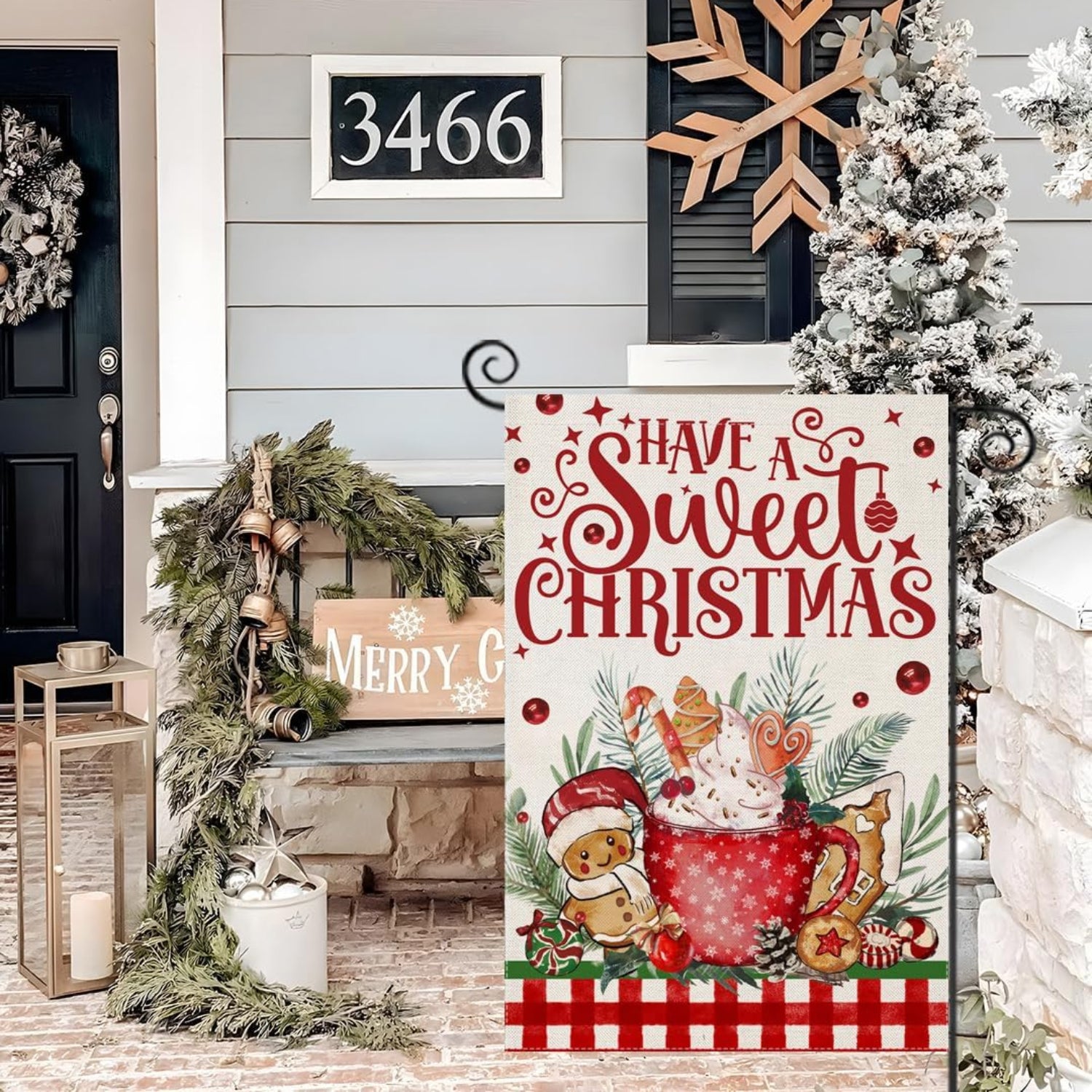 Festive Flag For Outdoor Yard Decoration with brass grommet hardware detail