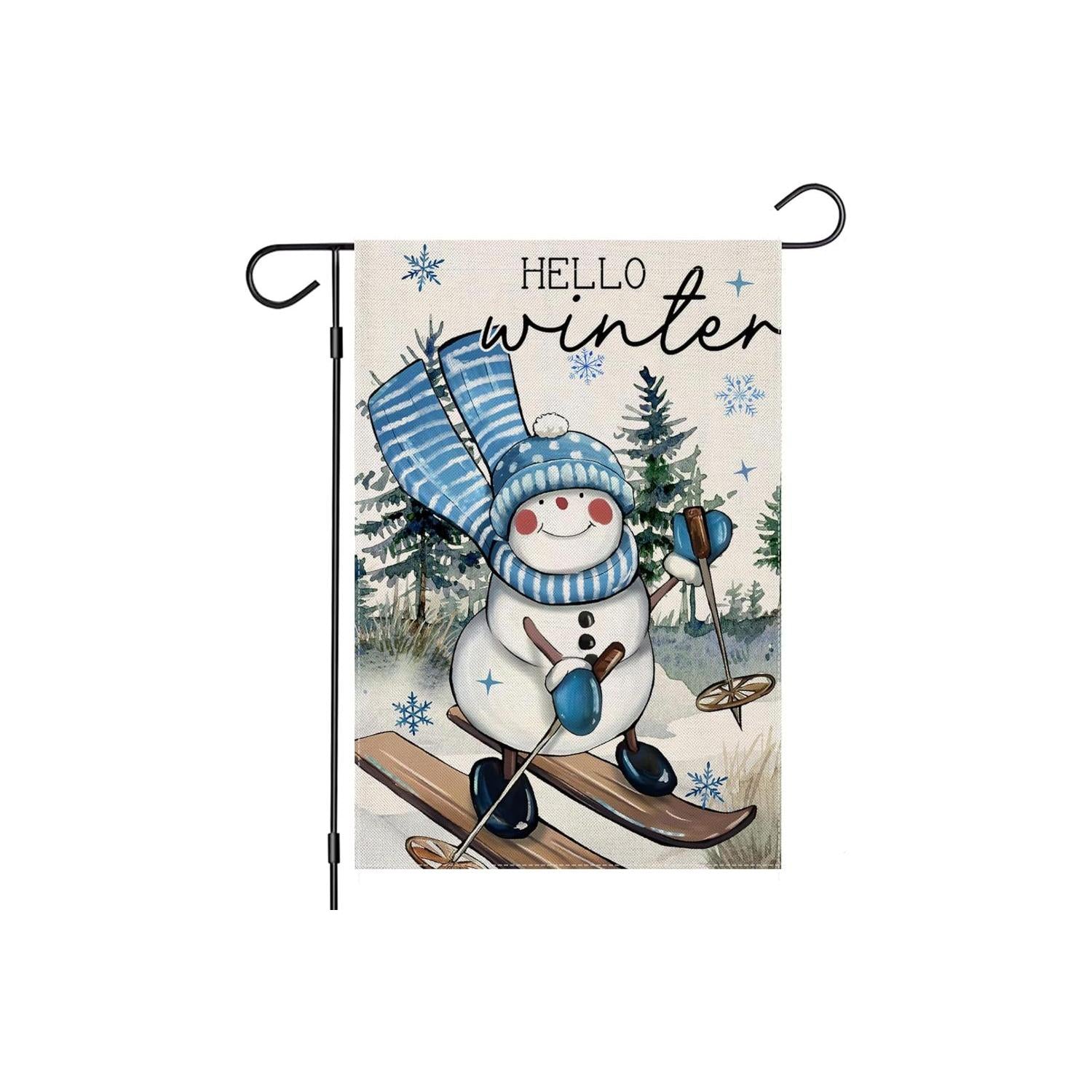 Snowman Printed Garden Flag For Holidays-Globe Flags