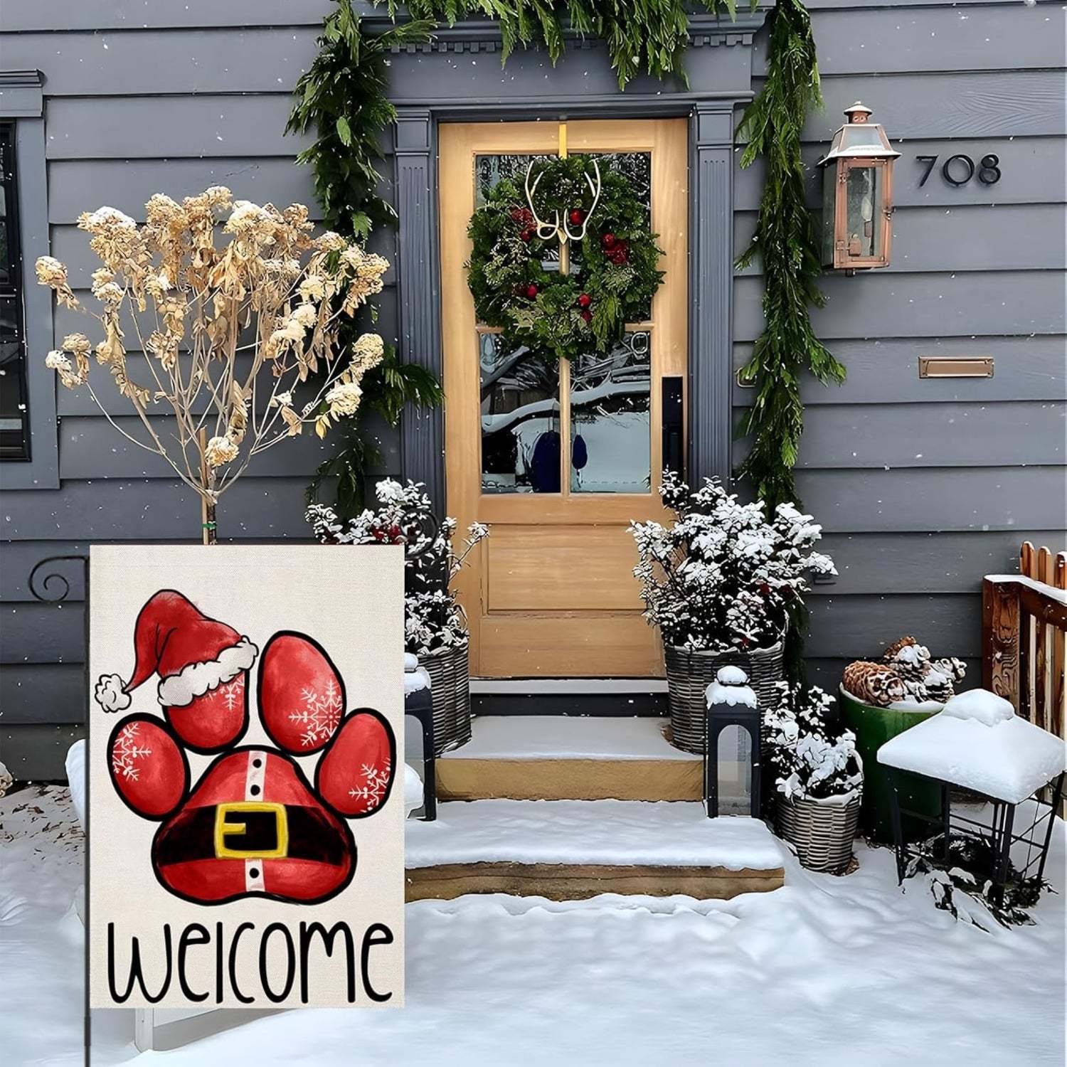 Holiday Pet Themed Garden Flag-Globe Flags