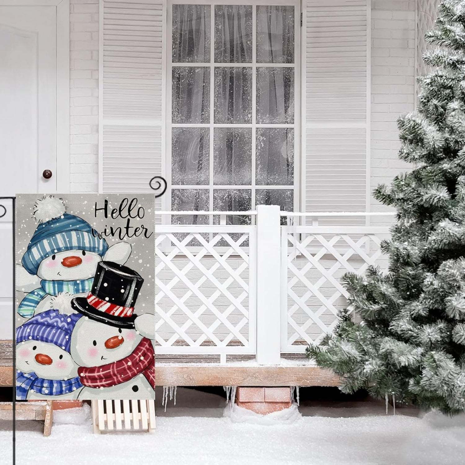 Snowman Printed Flag For Winter Decoration-Globe Flags