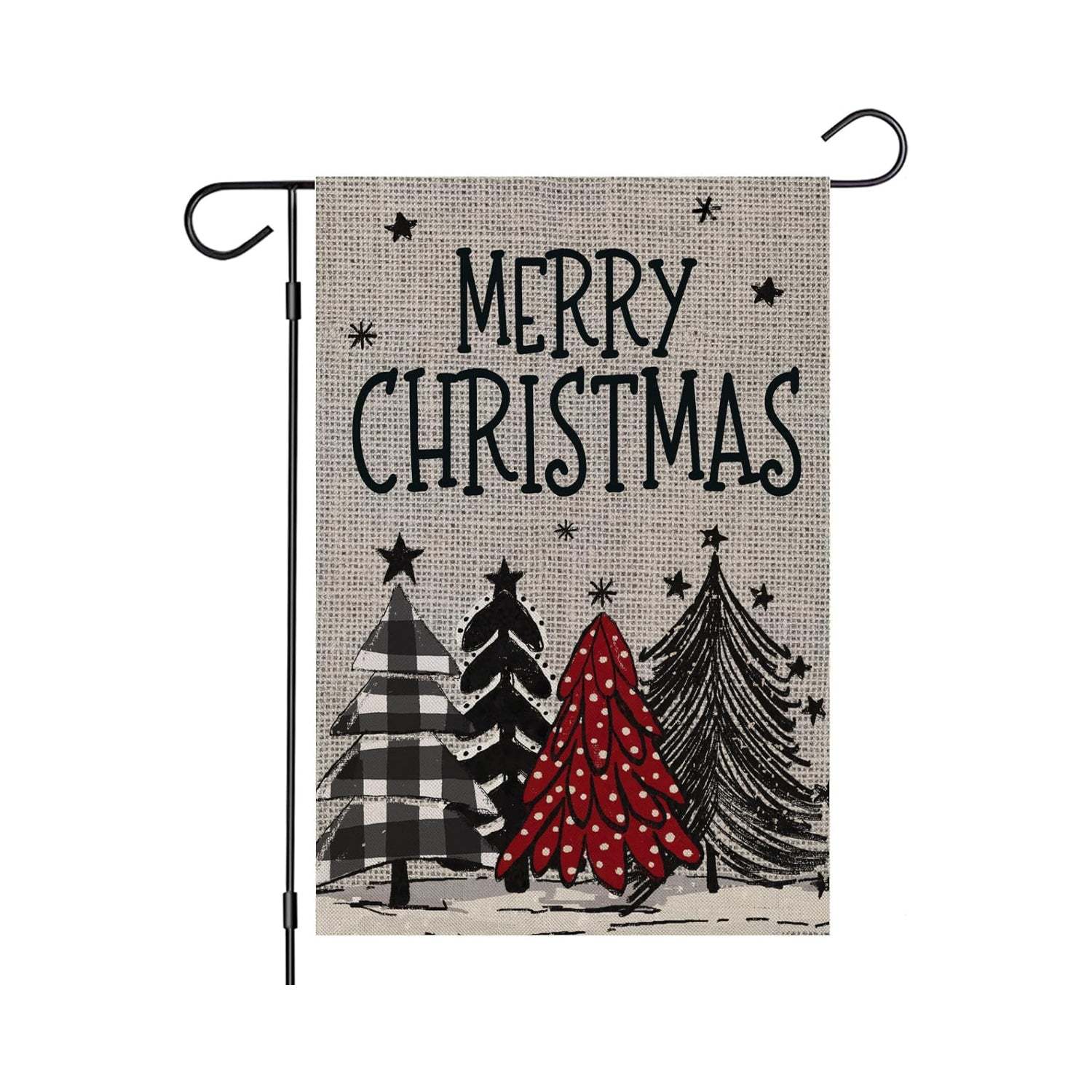 Outdoor Holiday Decoration Rustic Christmas Tree Flag-Globe Flags