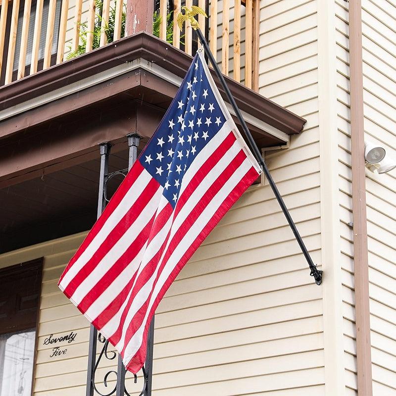 USA Flag Pole Kit – Heavy Duty Tangle-Free Design for Outdoor Display-Globe Flags