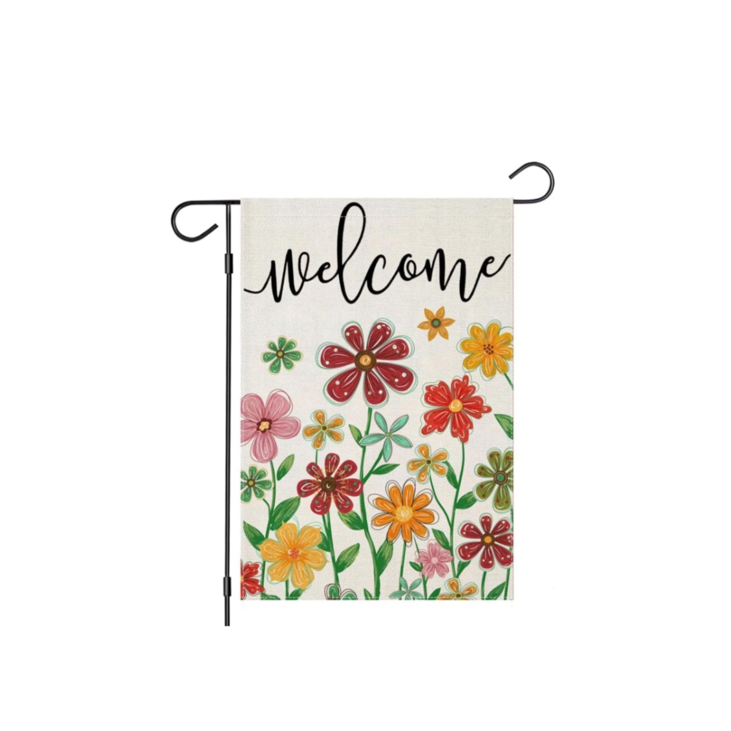 Spring Flowers Designed Welcome Banner-Globe Flags