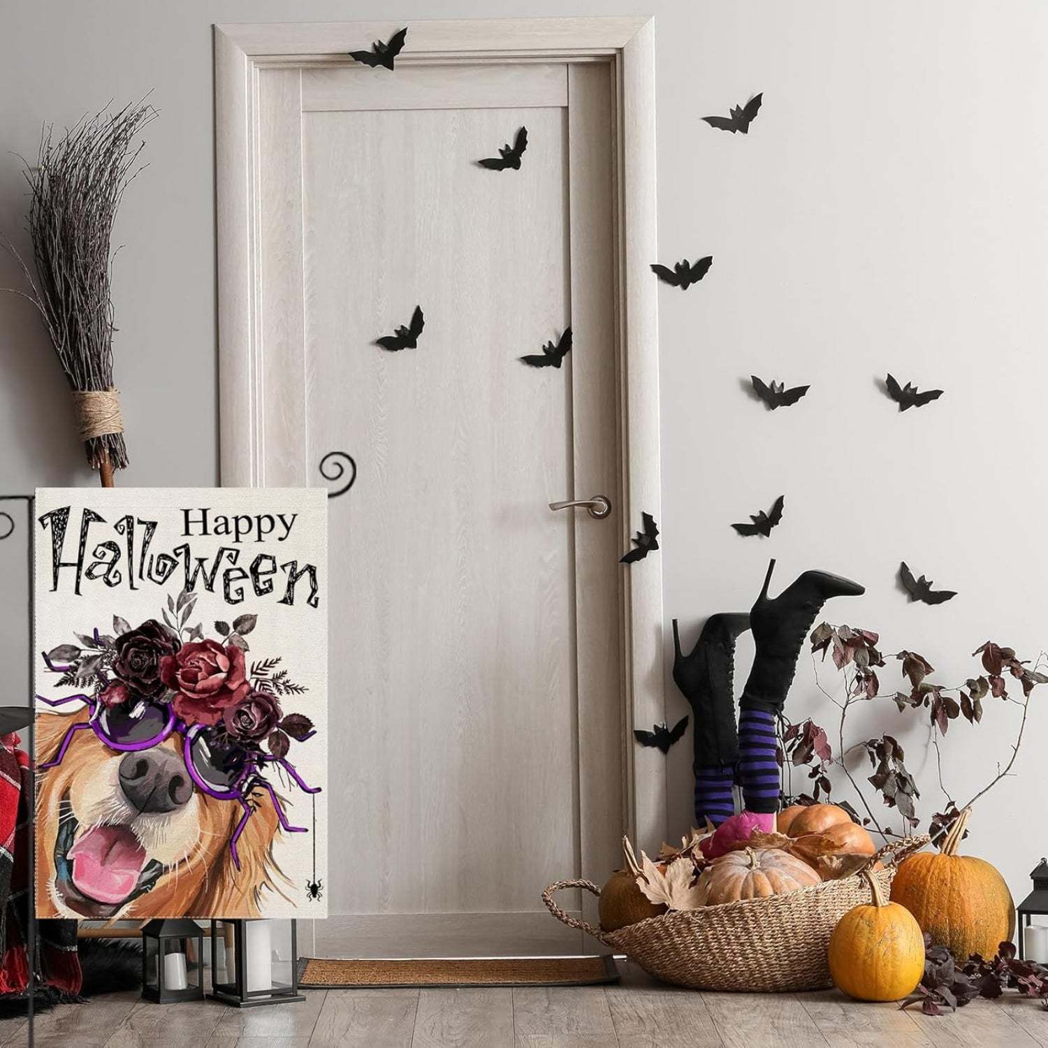 Funky Halloween Dog Printed Flag For Garden Decoration-Globe Flags