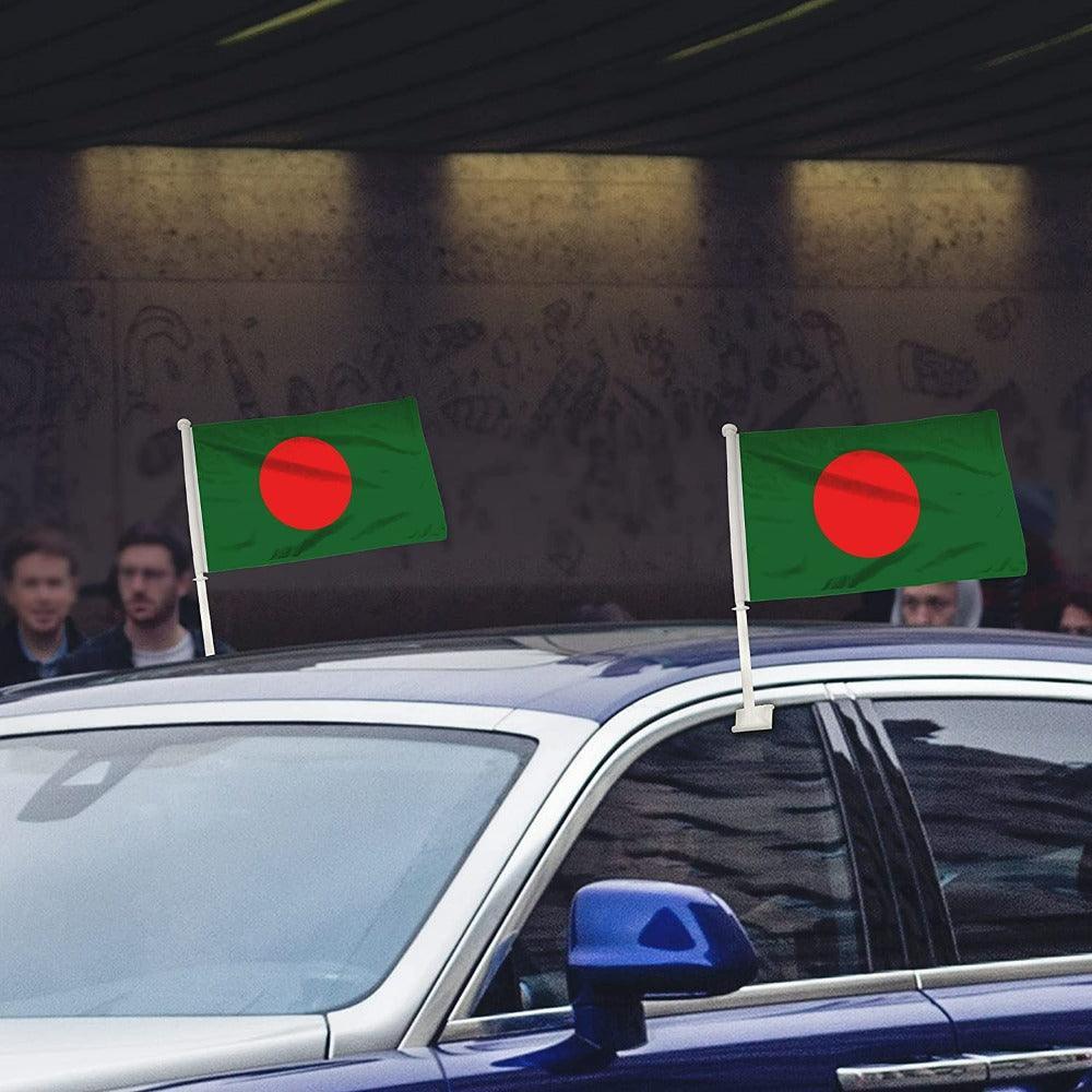Bangladesh Flag For Car Window Polyester Mount 30x45cm-Globe Flags