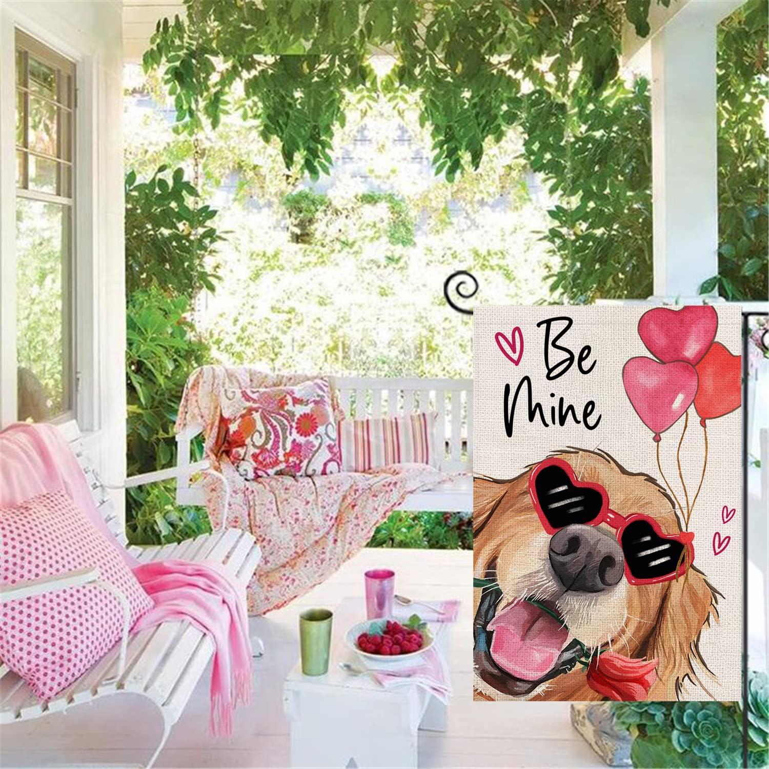 Be Mine Printed Valentine Themed House Flag-Globe Flags