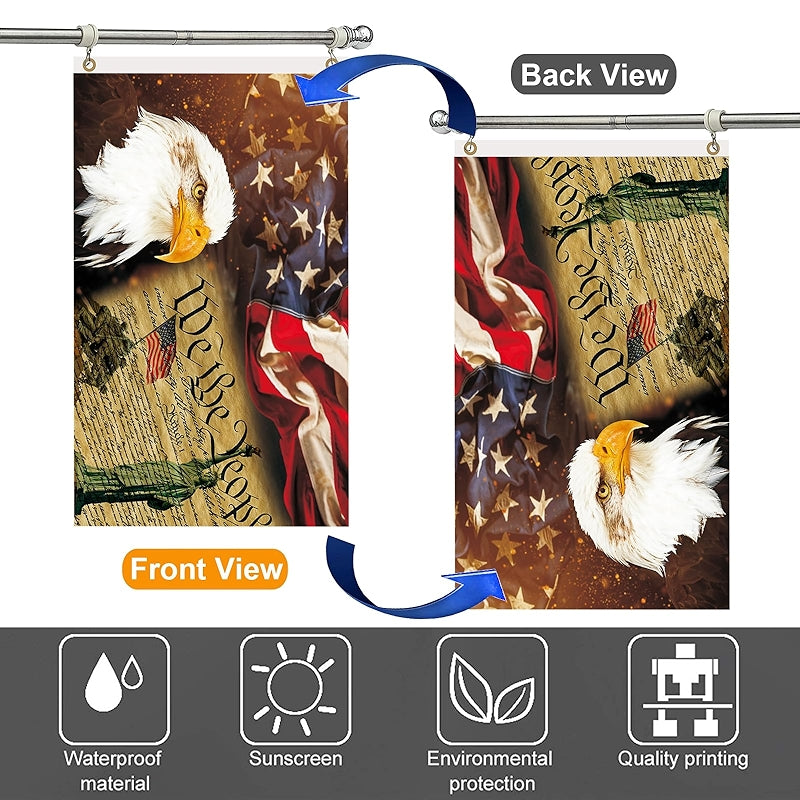 Rustic Constitution Flag 3x5 Ft Double Printed Patriotic Banner