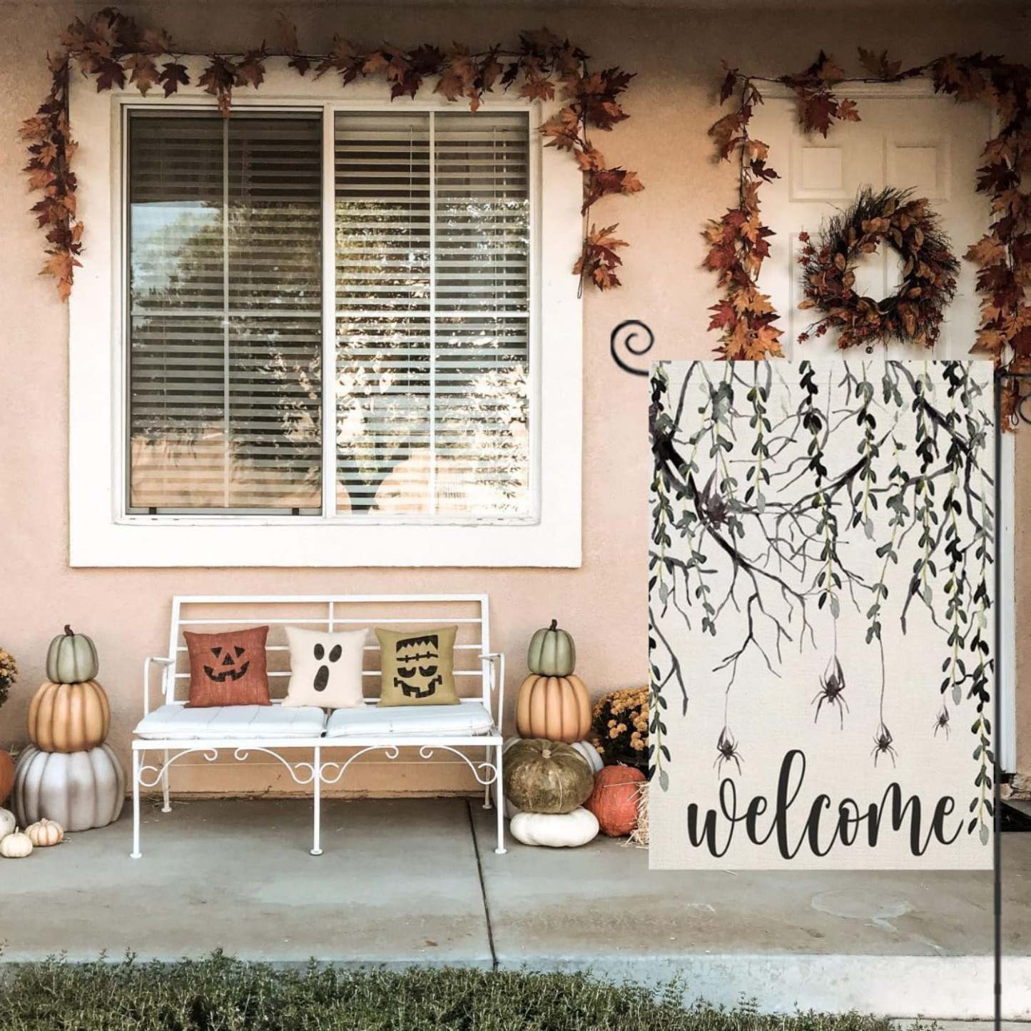Halloween Welcome Sign Garden Flag-Globe Flags