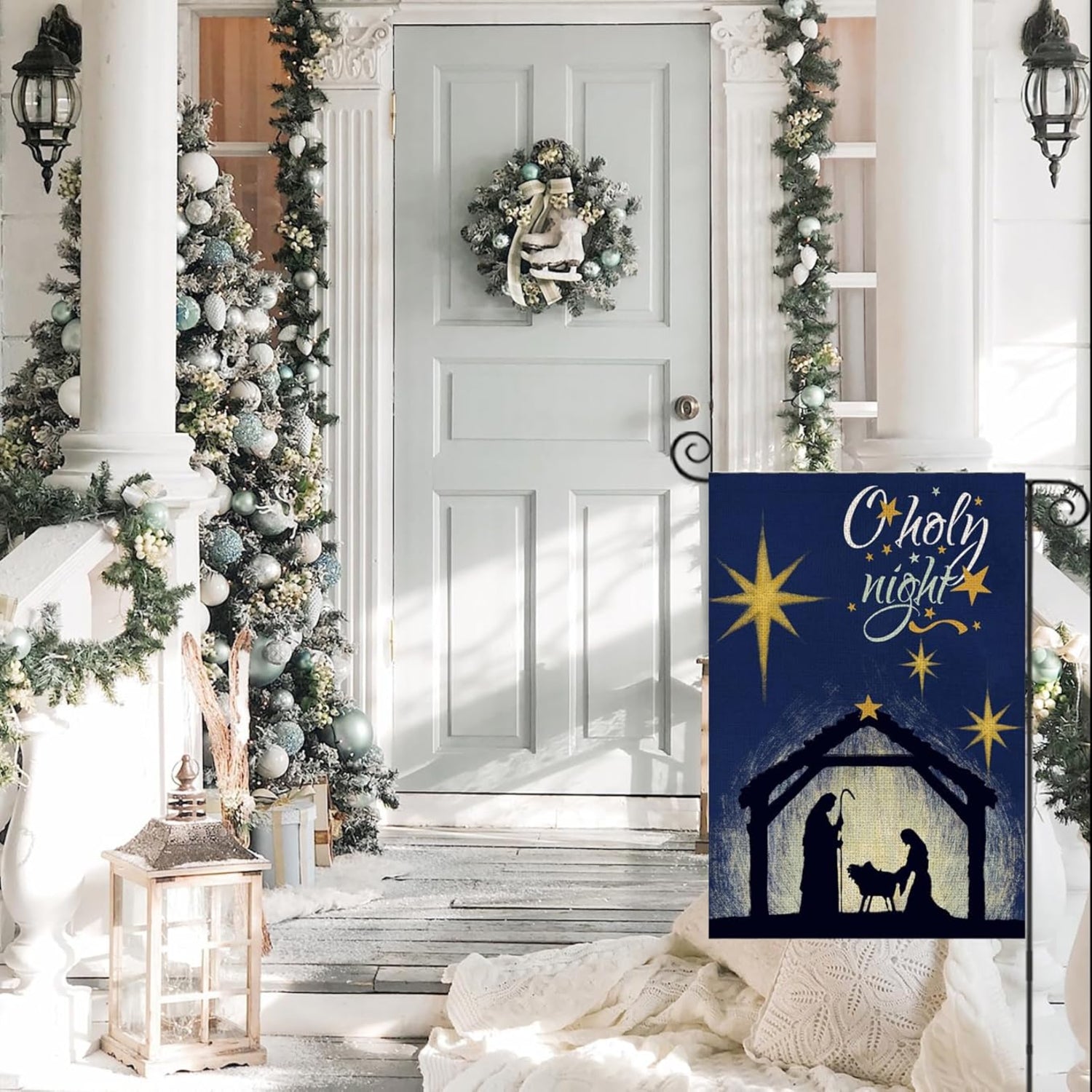 Christmas Night Themed Garden Flag-Globe Flags