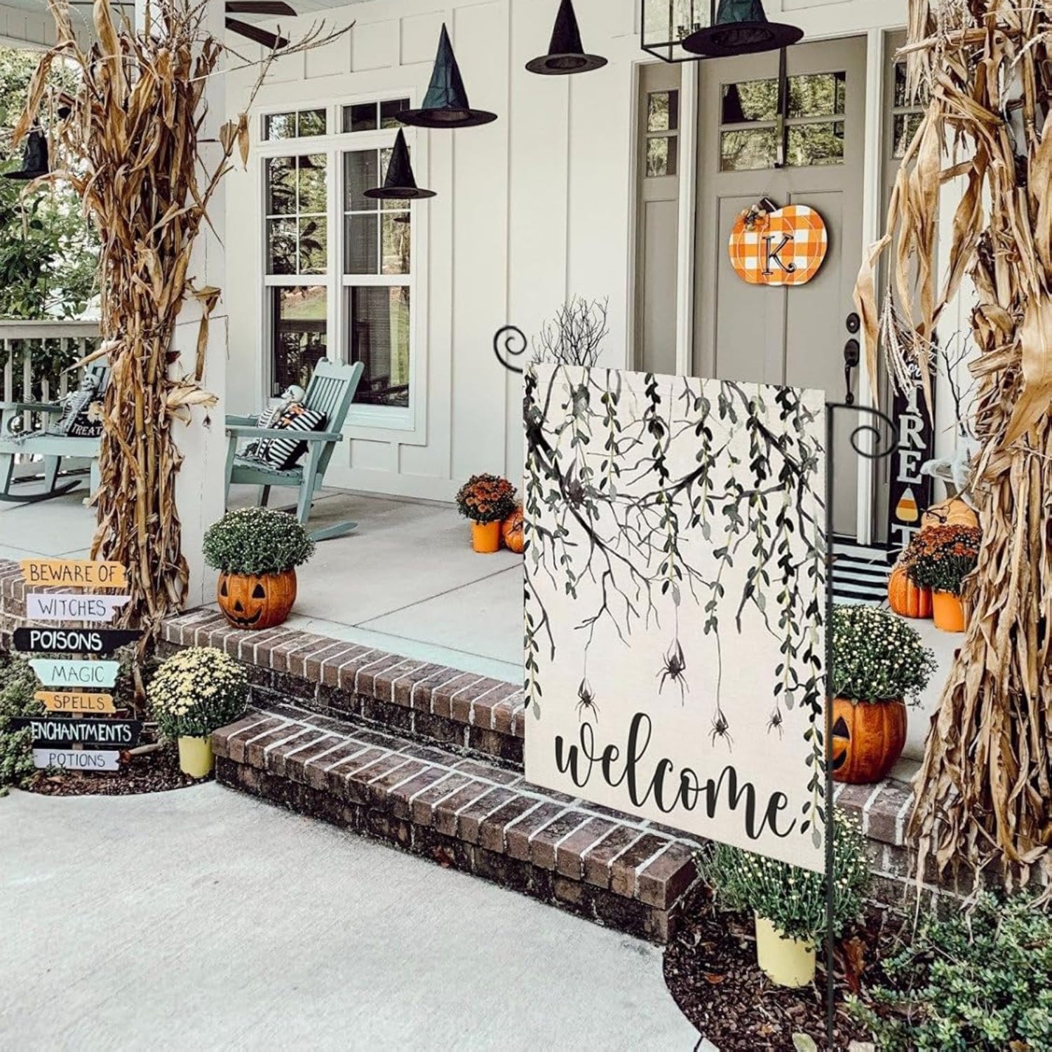 Halloween Welcome Sign Garden Flag-Globe Flags