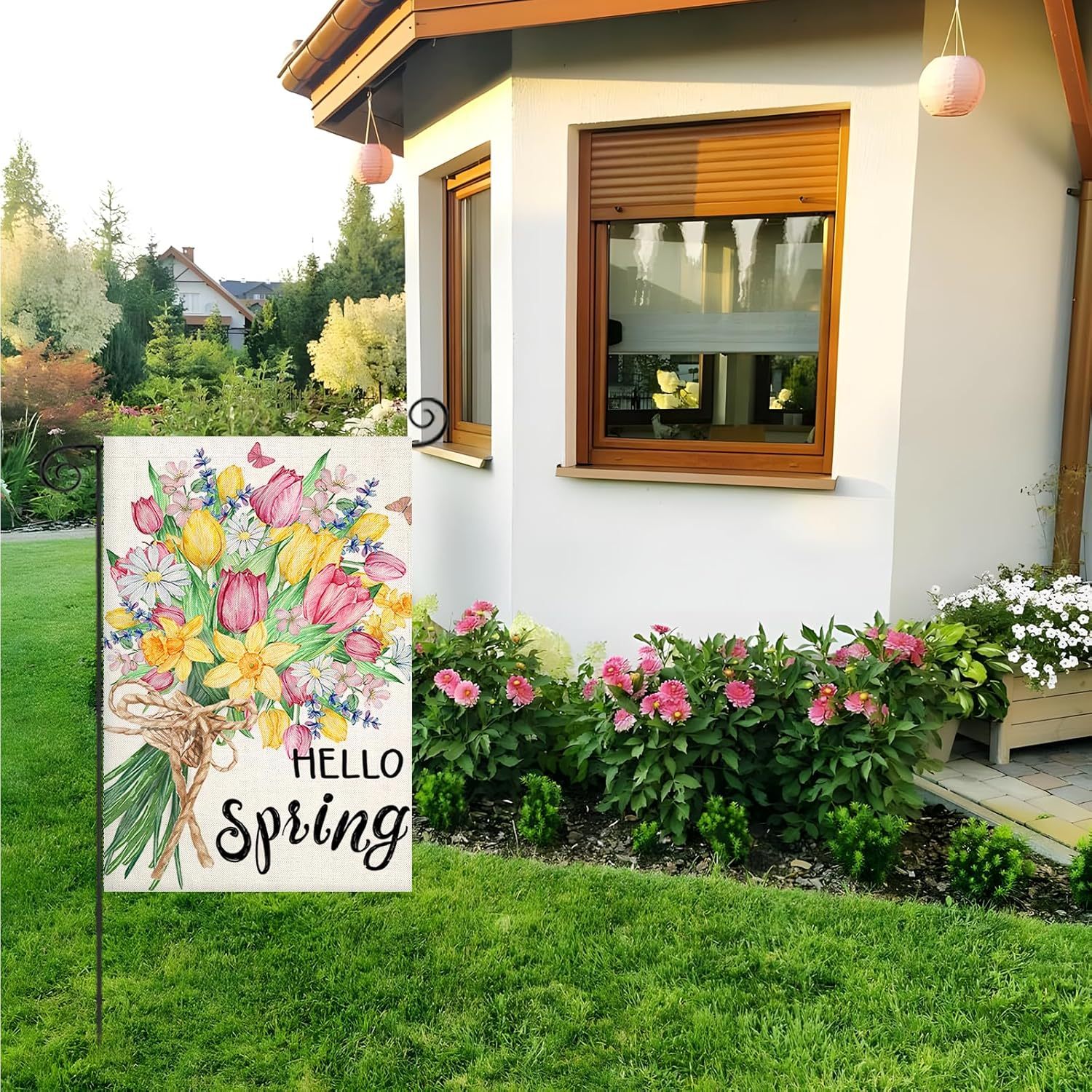 Tulip Flowers Designed Garden Flag-Globe Flags