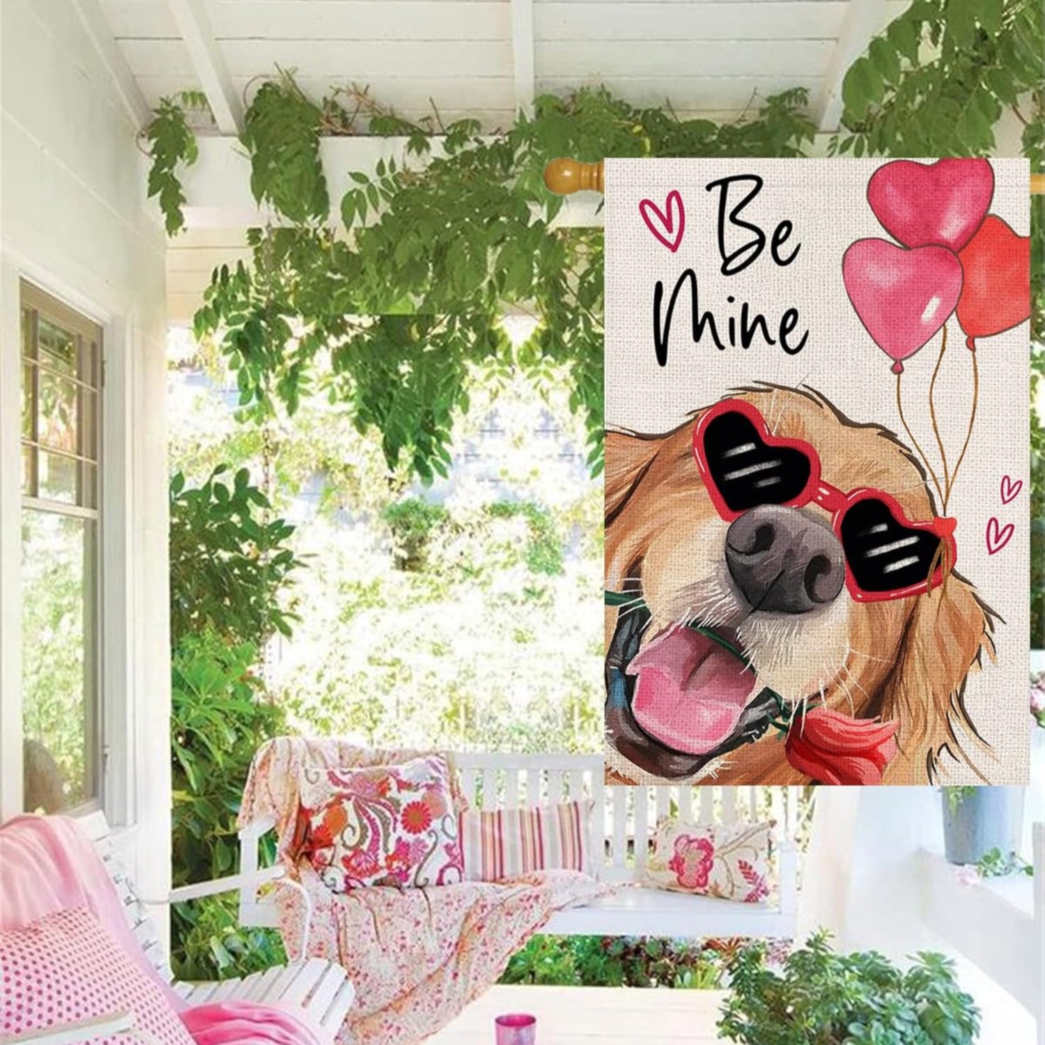 Be Mine Printed Valentine Themed House Flag-Globe Flags