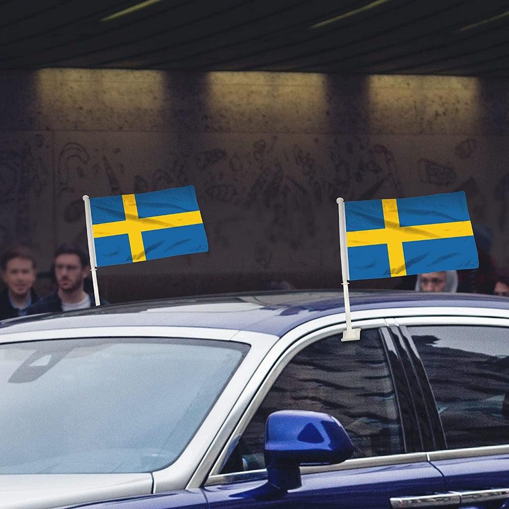 Sweden Car Window Flag-Globe Flags