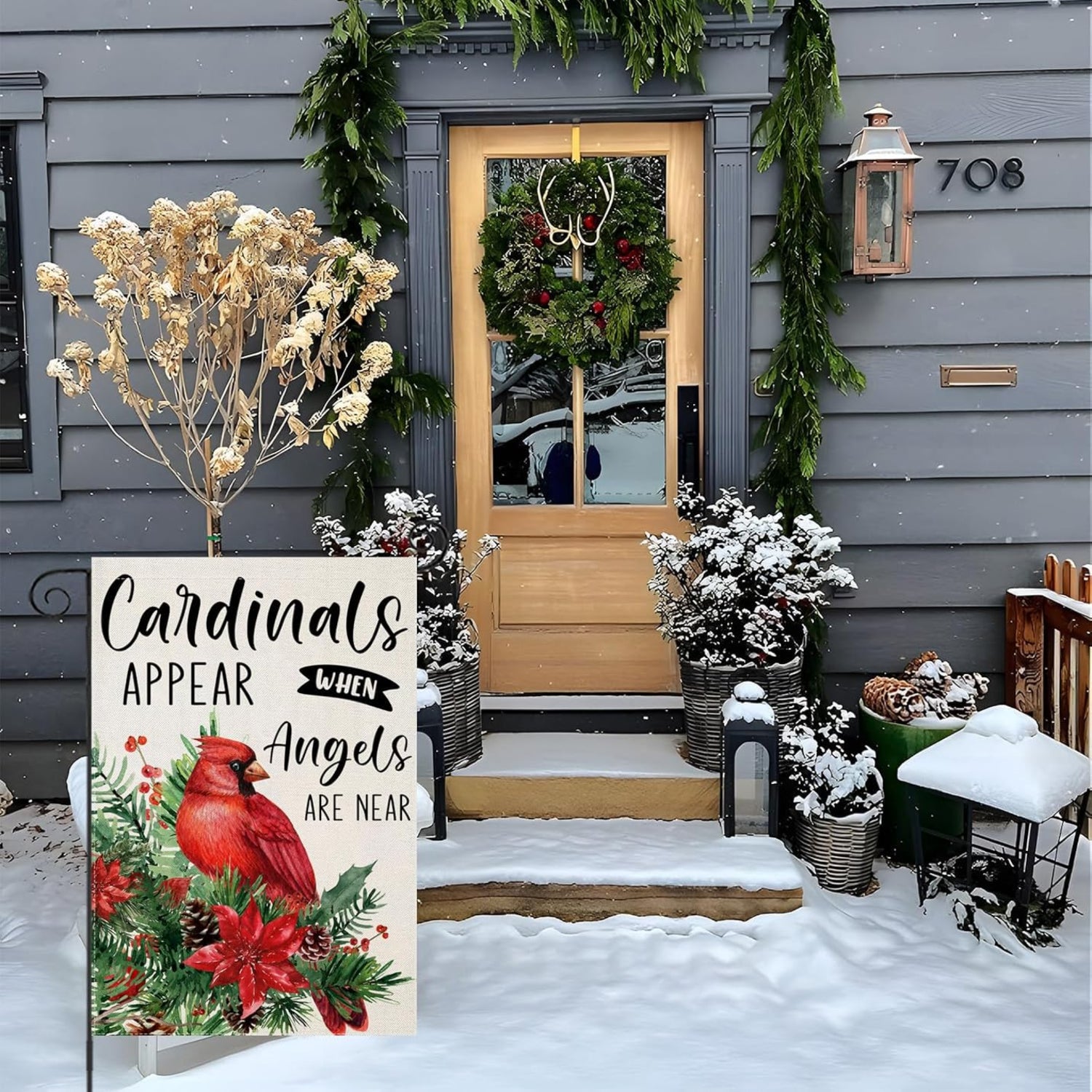 Christmas Birds Printed Yard Flag-Globe Flags