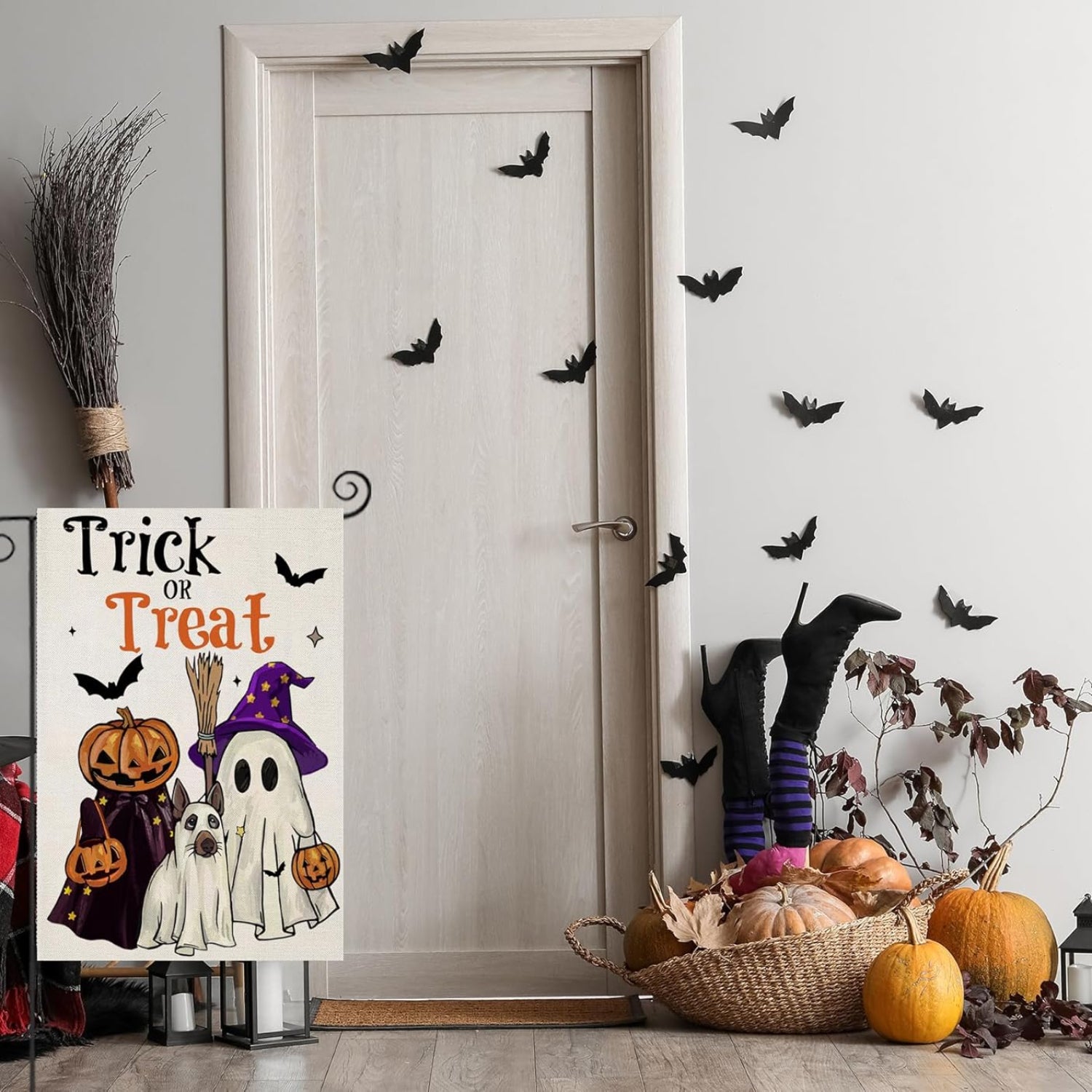 Trick Or Treat Sign Printed Halloween Garden Flag-Globe Flags