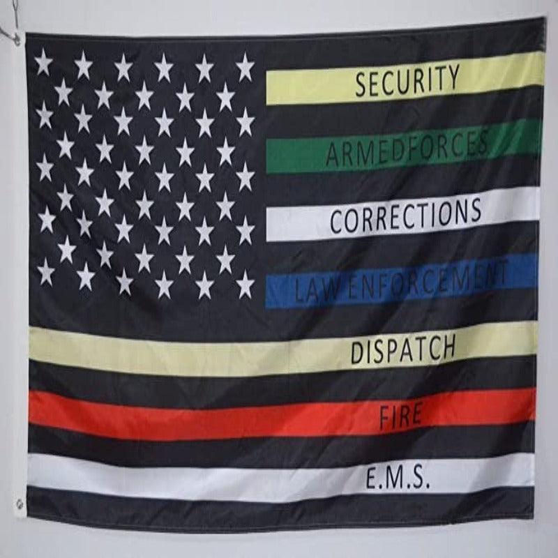 Police Fire Multi Flag – Durable Tribute Banner for First Responders-Globe Flags