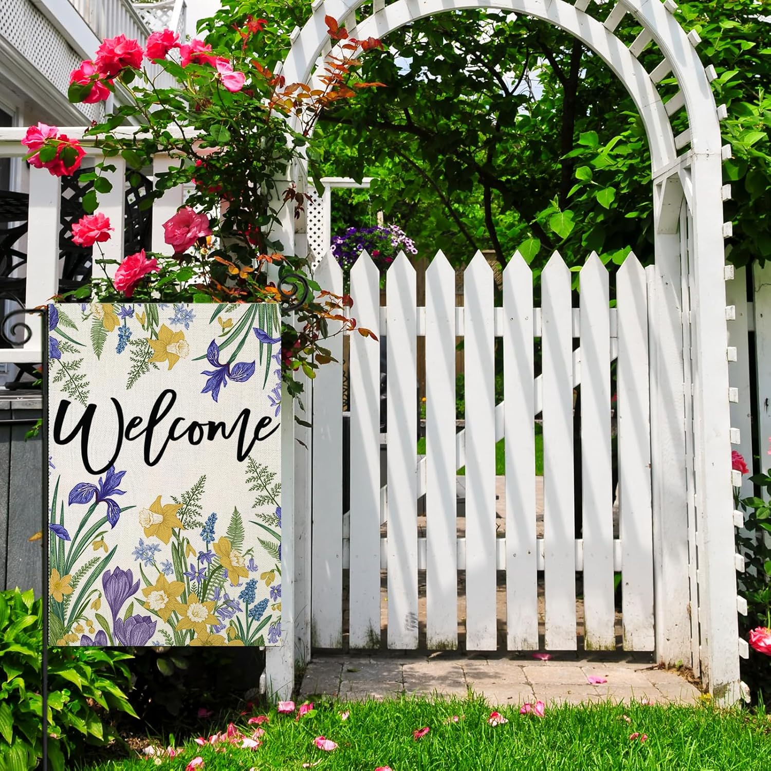 Floral Themed Decorative Yard Banner-Globe Flags