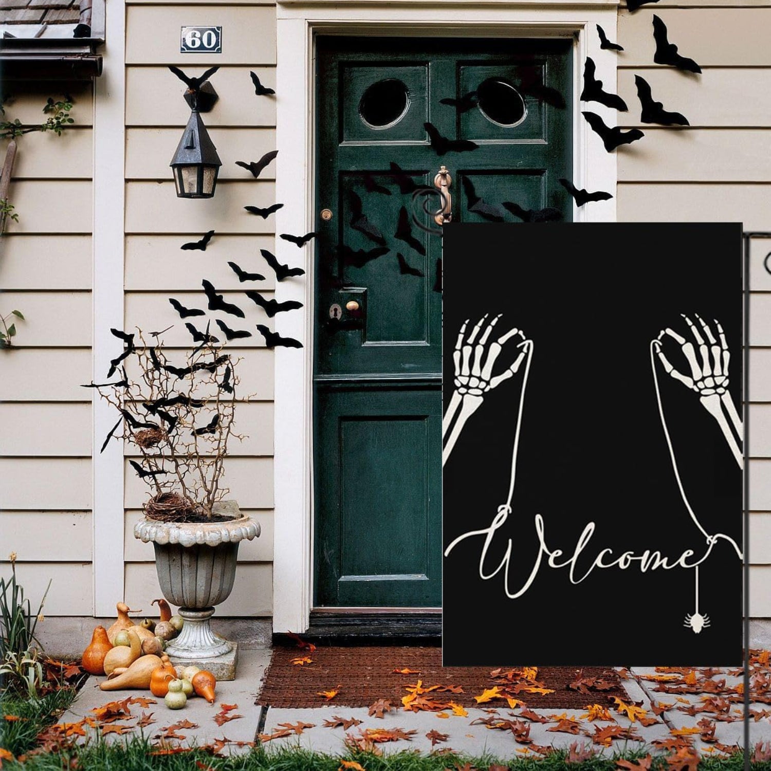 Halloween Themed Welcome Sign Flag-Globe Flags
