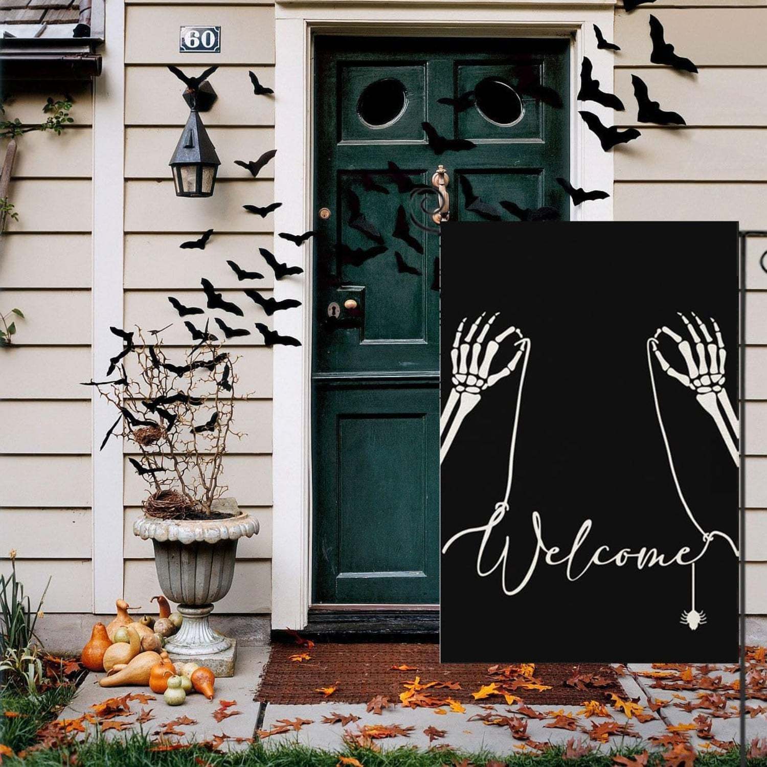Halloween Themed Welcome Sign Flag-Globe Flags
